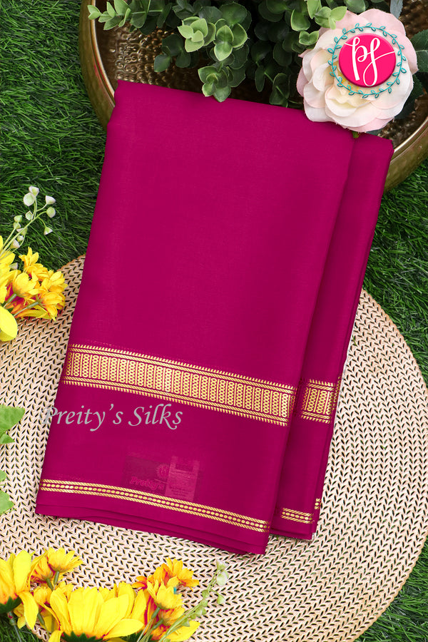 Pure Mysore Crepe Silk Saree-Mejentapink-PA21800