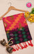 Pure Pochampally Soft Silk saree - Deep Navy Blue- Orangish Pink-PF02662