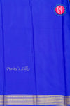 Pure Mysore Crepe Silk Saree-Pista Green And Royalblue-PA28937