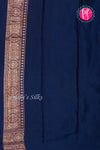 PURE KADDI BANARASI GEORGETTE SILK SAREE-Navyblue-PA29680