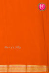 Pure Mysore Crepe Silk Saree-Grey And Orange-PA46766