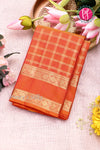 Pure Kanchipuram Silk Saree-Reddish-Orange-PF85020