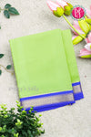 Pure Mysore Crepe Silk Saree -Pistagreen And Royalblue-PA10650