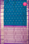 Pure Kanchipuram Silk Saree-Peacockblue-PA39434