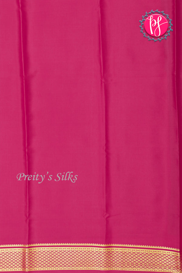 Pure Mysore Crepe Silk Saree-Roalblue And Pink- PA22389