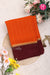 Pure Mysore Crepe Silk Saree Contrast PlainBorder -Rustorange And Maroon-PA10788
