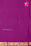 Pure Mysore Crepe Silk Saree-Peach And Wine-PA46832