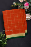 Pure Mysore Crepe Silk Saree -Red And Bottle green-PA09448