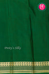 Pure Mysore Crepe Silk Saree-Orange And Bottlegreen-PA26566