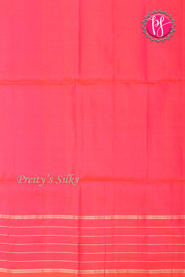 Kanchipuram Soft Silk Saree-Deep Navy Blue And Watermelonpink-PA27323