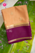 Pure Mysore Crepe Silk Saree-Peach And Wine-PA56316