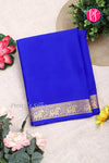 Pure Mysore Crepe Silk Saree-Royalblue-PA19804