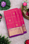 Pure Kanchipuram Silk Saree-Kankambara Pink And Purple-PA23588