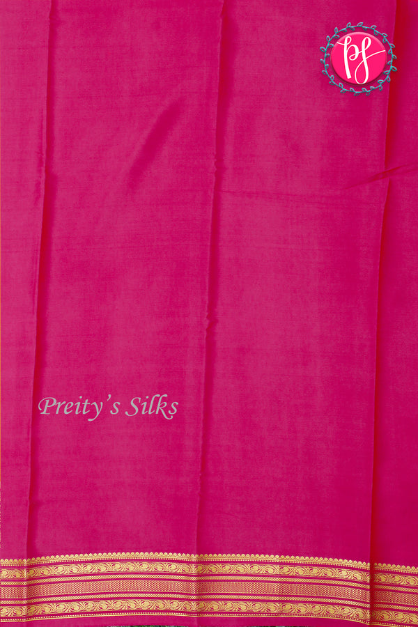 Pure Mysore Crepe Silk Saree-Yellow And Pink-PA28981