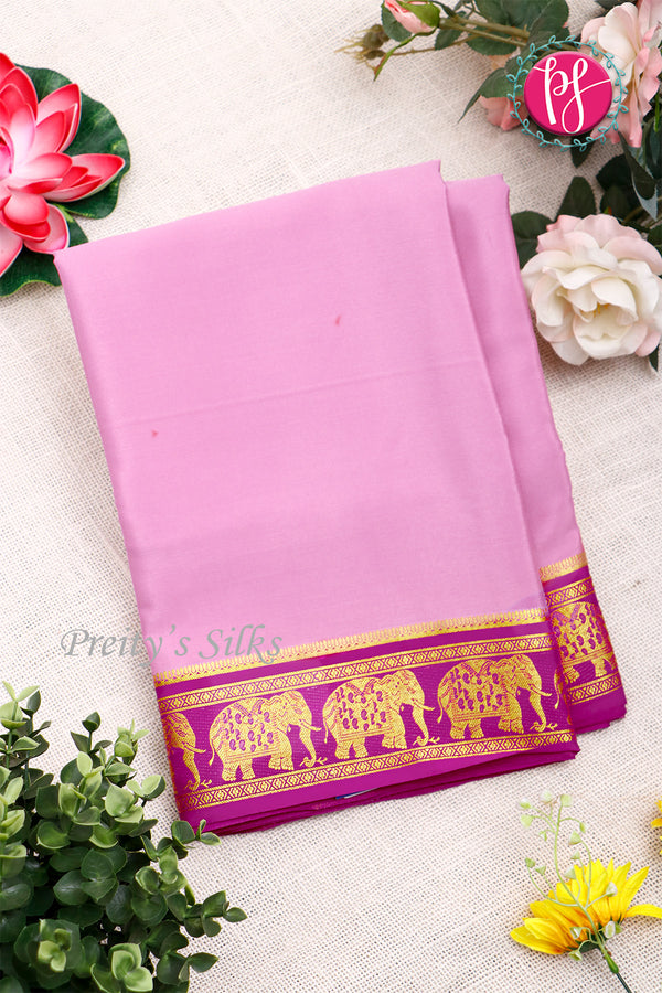 Pure Mysore Crepe Silk Saree-Contrast-Mauve And Purple-PA19804