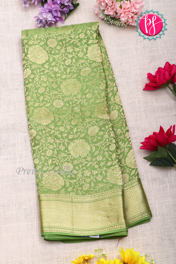 PURE KADDI BANARASI GEORGETTE SILK SAREE-Green-PA23868