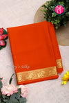 Pure Mysore Crepe Silk Saree-Orange-PA19804