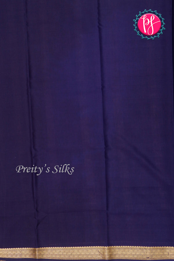 Pure Mysore Crepe Silk Saree-Navyblue-PA33565