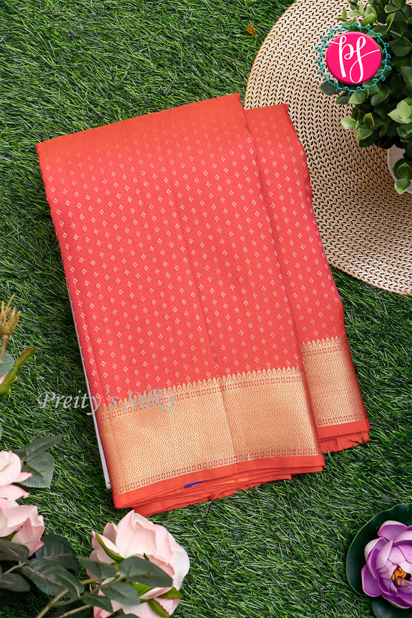 Pure Kanchipuram Silk Saree-Orange-PA20310