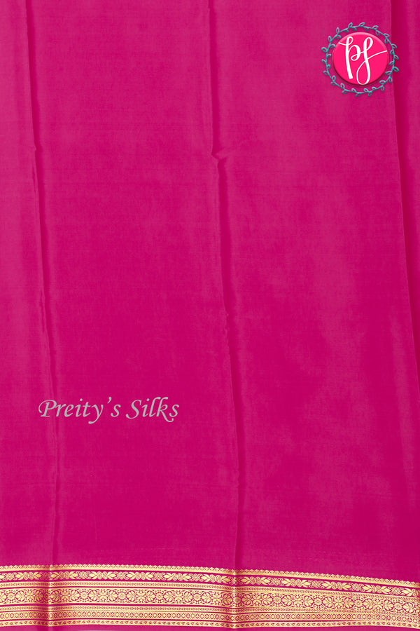 Pure Mysore Crepe Silk Saree- Royalblue And Mejentapink-PA28937