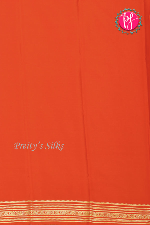 Pure Mysore Crepe Silk Saree-Orange-PA35304