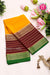 Pure Mysore Crepe Silk Saree -Yellow And Marron Green-PA01208