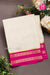 Pure Mysore Crepe Silk Saree -White And Pink-PF86103