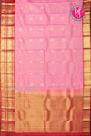 Half Pure Kanchipuram Silk Saree-Lightpink And Red-PA25826