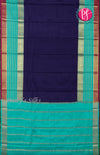 Pure Mysore Crepe Silk saree-Navyblue And Lightblue-PF45498