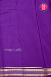 Pure Mysore Crepe Silk Saree-Tan And Purple-PA34176