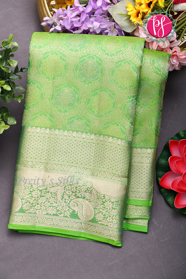 Pure Kanchipuram Silk Saree-Pastelgreen-PA04492