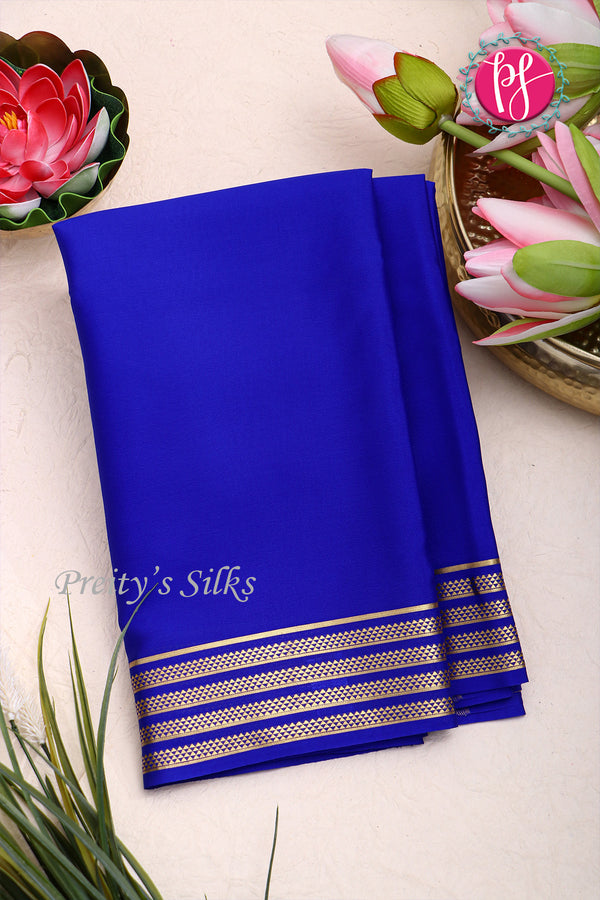 Pure Mysore Crepe Silk Saree -Royalblue-PA03145