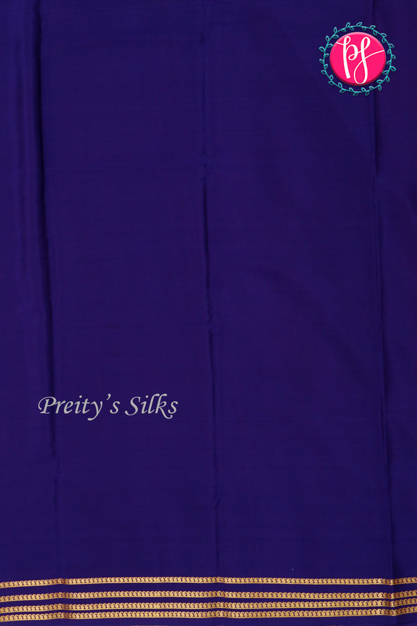 Pure Mysore Crepe Silk Saree- DeepPink And Navyblue-PA19960