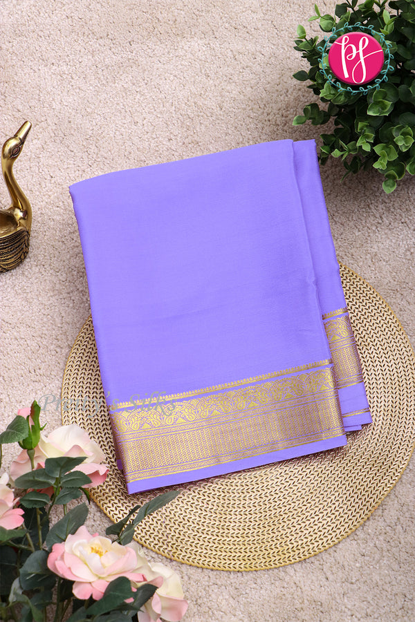 Pure Mysore Crepe Silk Saree-Light Pastel Lavender-PF84310