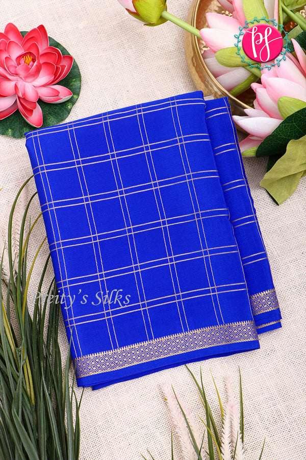 Pure Mysore Crepe Silk Saree-Doublechecks-PA20527