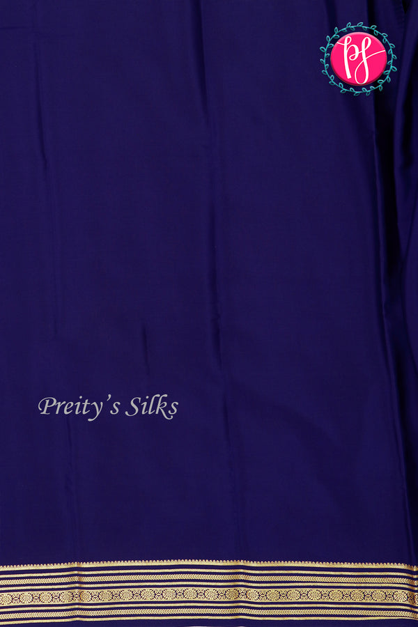 Pure Mysore Crepe Silk Saree-Navyblue- PA35304