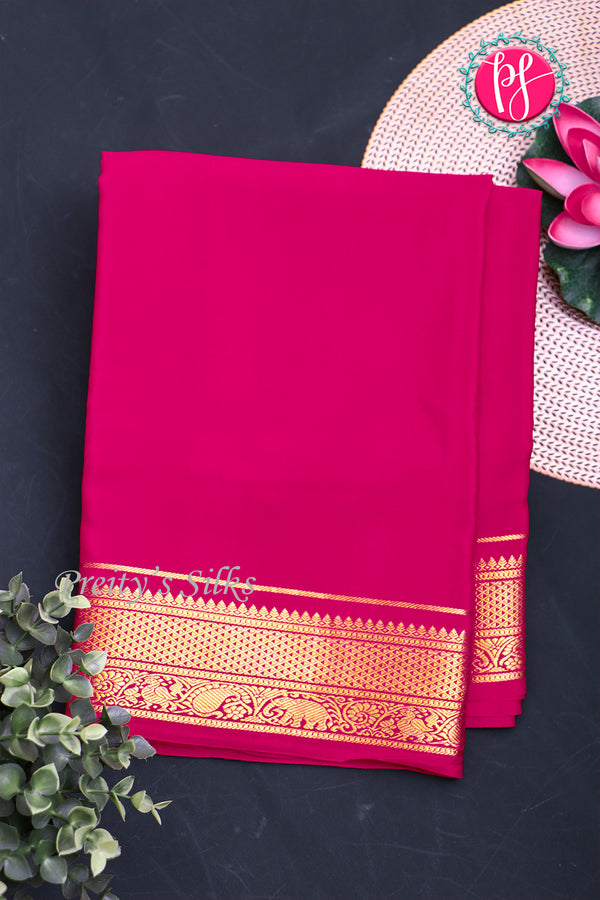 Pure Mysore Crepe Silk Saree-Mejentapink-PF20850