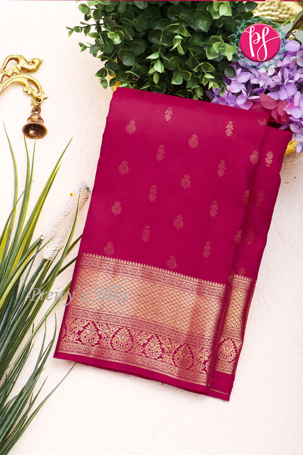 Pure Kanchipuram Silk Saree-Mejentapink-PA04342