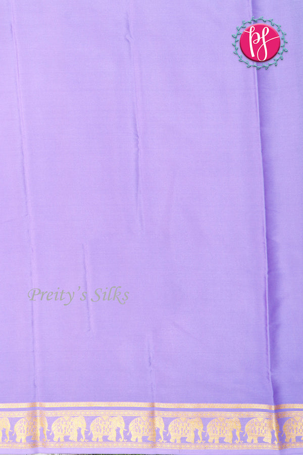 Pure Mysore Crepe Silk Saree-Contrast-Dark Purple And Lavender-PA19804