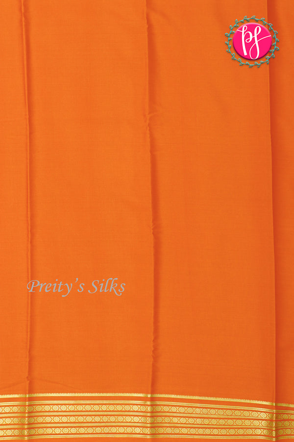 Pure Mysore Crepe Silk Saree-Orange-PA33665