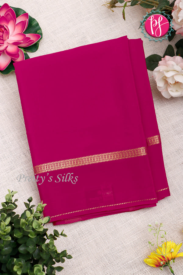 Pure Mysore Crepe Silk Saree-Rich Magentapink-PA19482