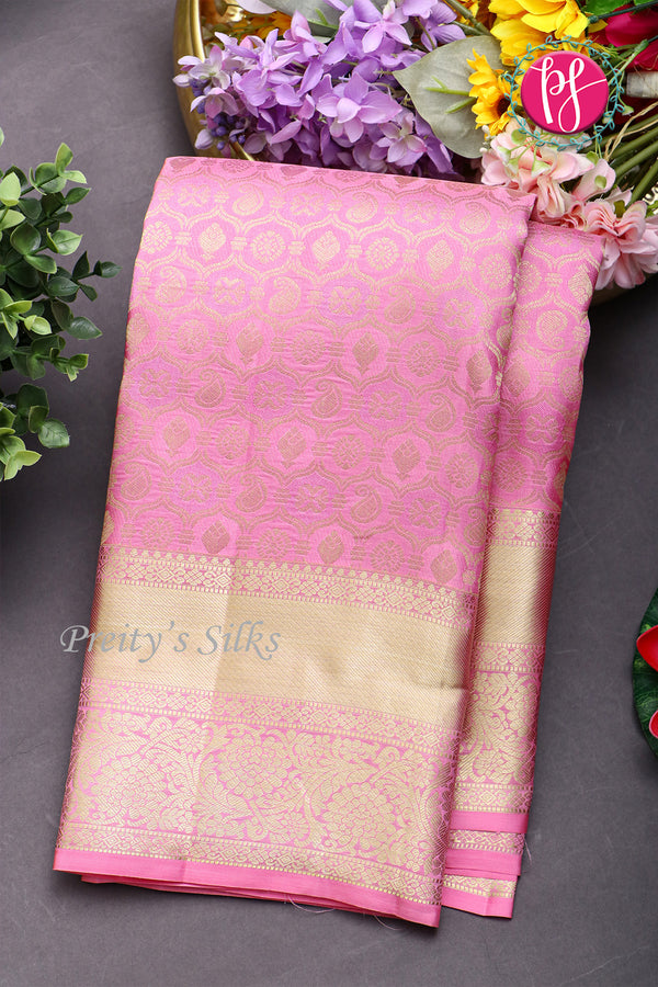 Pure Kanchipuram Silk Saree-Pink-PA04491