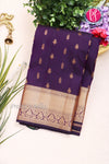 Pure Kanchipuram Silk Saree-Dark purple-PA04341