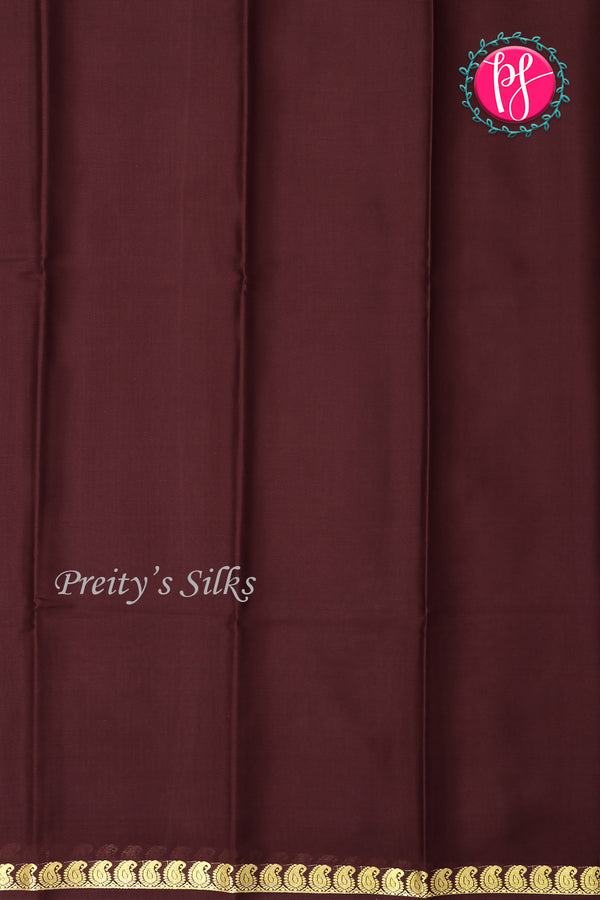 Pure Mysore Crepe Silk Saree-DarkMarron- PA21766