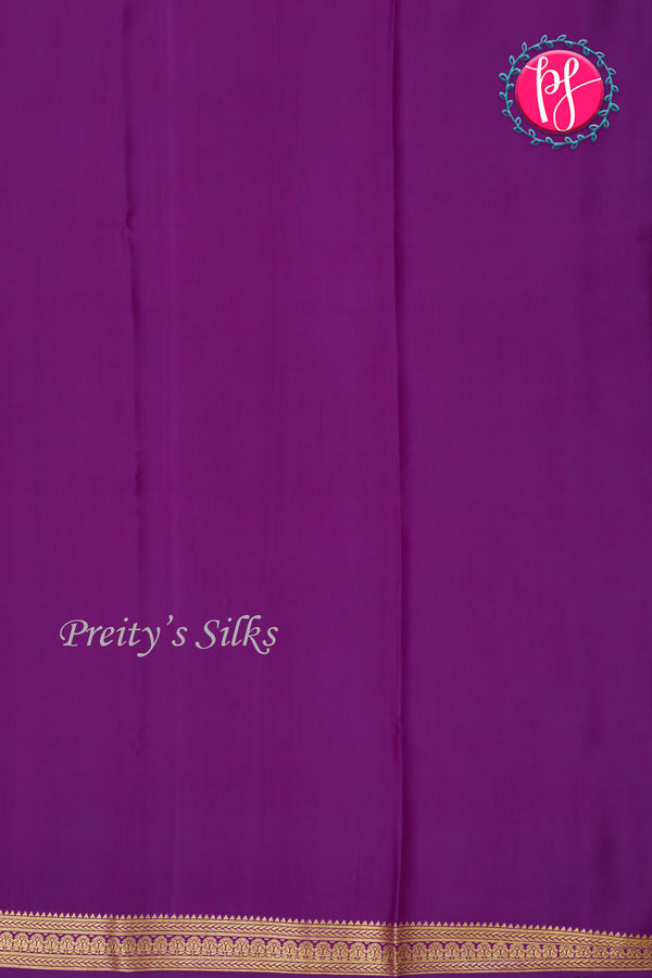 Pure Mysore Crepe Silk Saree-Double checks-Rosepink And Purple-PA26523