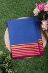 Pure Mysore Crepe Silk Saree-Bluishgrey And Pink-PA26302