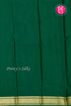 Pure Mysore Crepe Silk Saree-Mustardyellow And Bottlegreen- PA34000