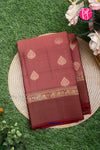 Half pure kanchipuram silk saree - Copper maroon with Brick brown PA25965