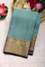 Half Pure Kanchipuram Silk Saree-Light Teal And Deep Navyblue- PF81370