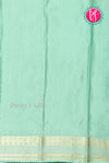 Pure Mysore Crepe Silk Saree-Deep Sky Blue And Pale Mint-PA26566